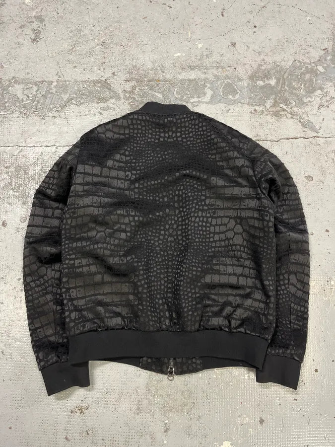 Ungaro Black Crocodile Effect Bomber Jacket NffoQeS 5