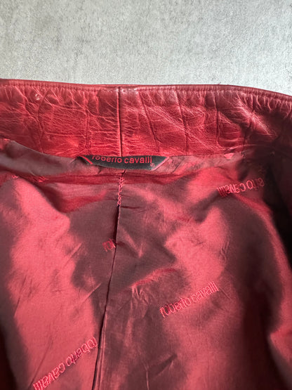 AW2000 Roberto Cavalli Crocodile Red Leather Jacket (L) - 5