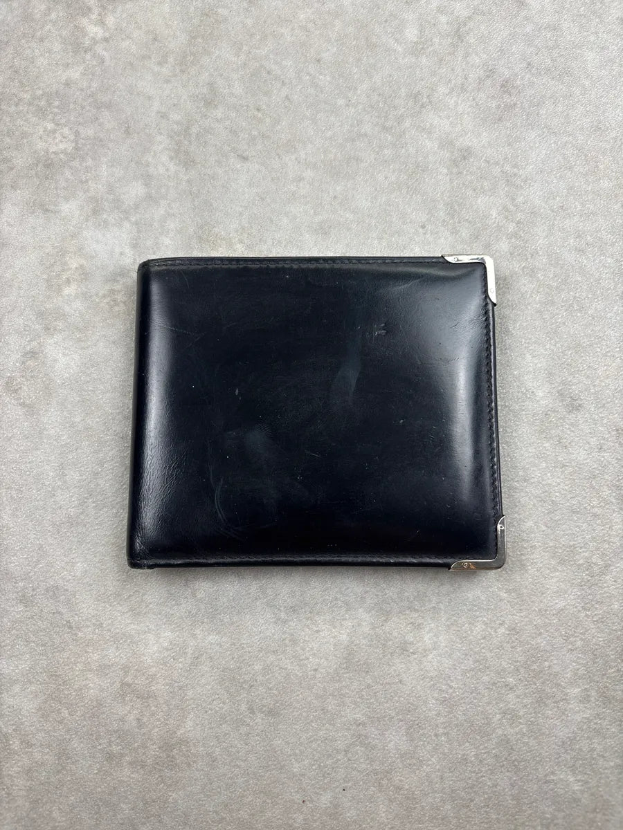 2000s Gucci Black Leather Metal Corner Caps Wallet uynyhXZd 0