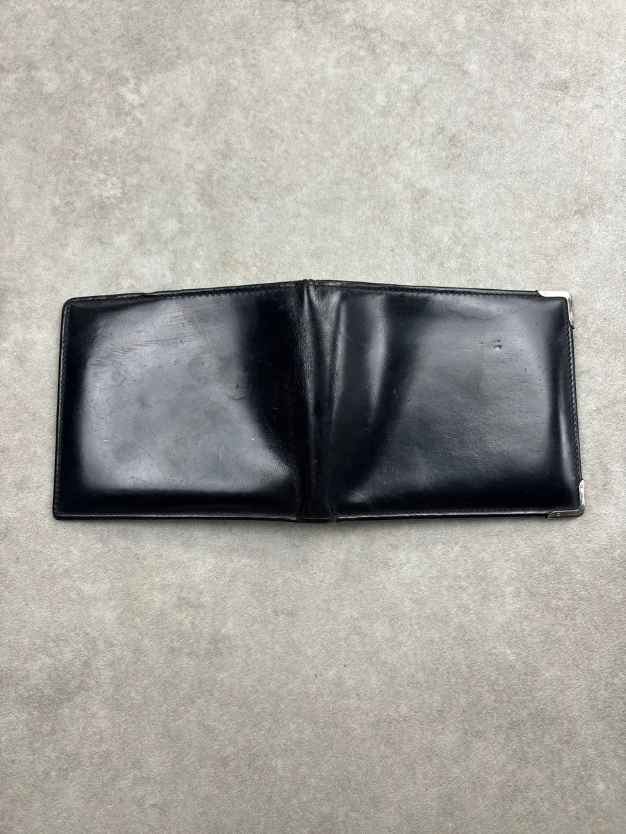 2000s Gucci Black Leather Metal Corner Caps Wallet uynyhXZd 2