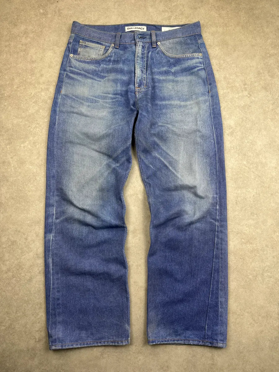 Our Legacy Blue Washed Faded Denim Jeans uzoaYHKu 3