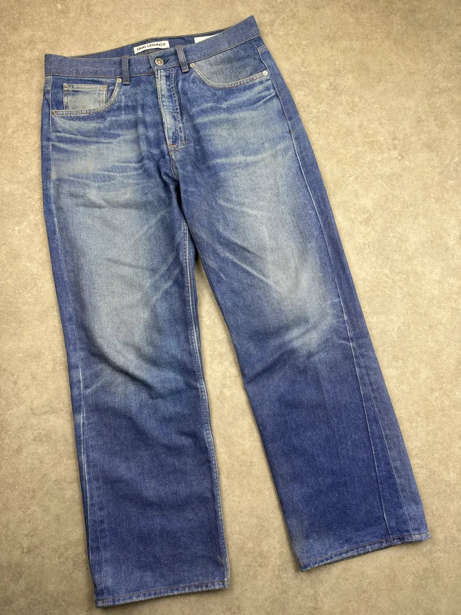 Our Legacy Blue Washed Faded Denim Jeans uzoaYHKu 4