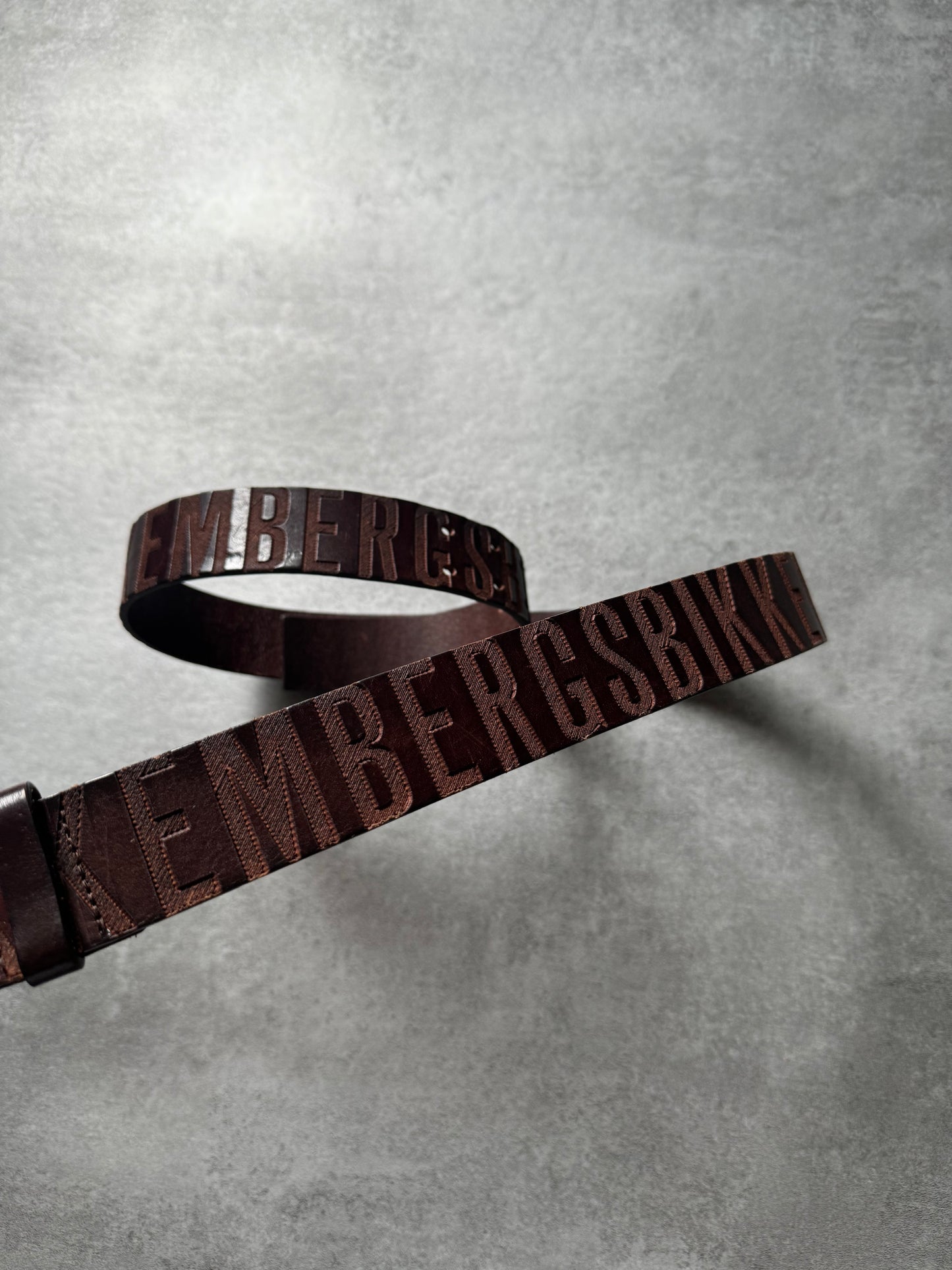 AW2018 Dirk Bikkembergs Brown Power Leather Belt (OS) - 5