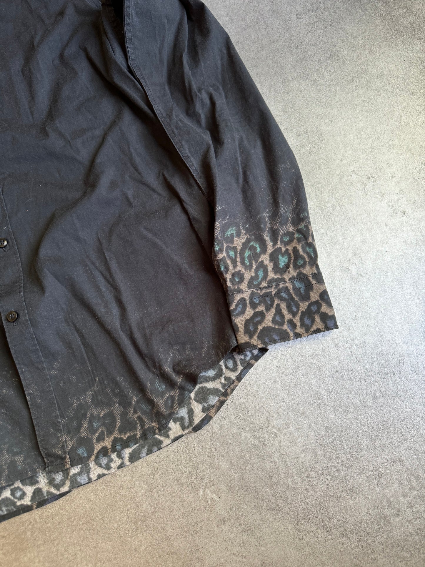 SS2012 Cavalli Leopard Black Print Shirt  (M) - 7