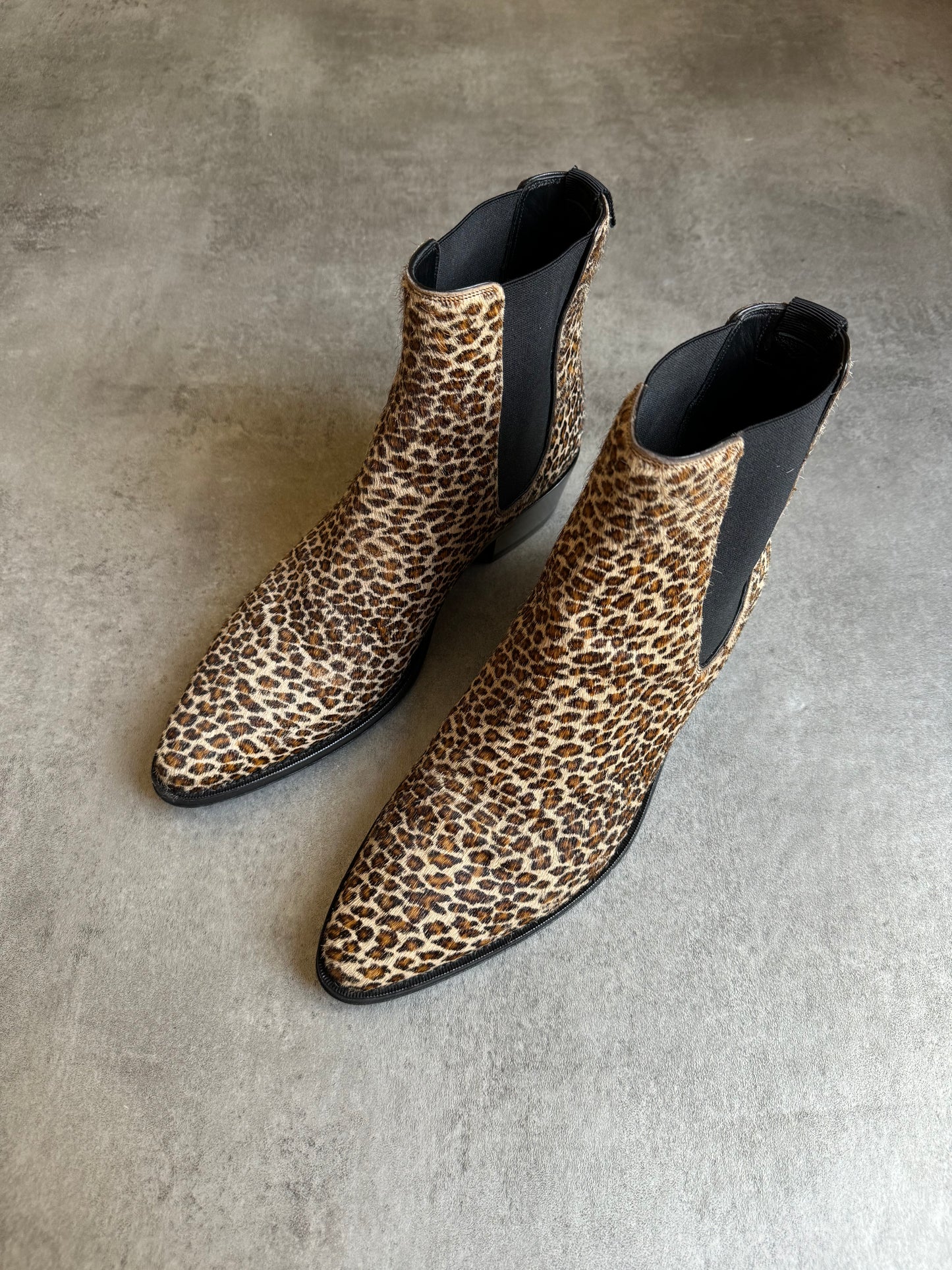 SS2019 Celine Leopard Chelsea Boots Calfskin Leather by Hedi Slimane (40) - 7