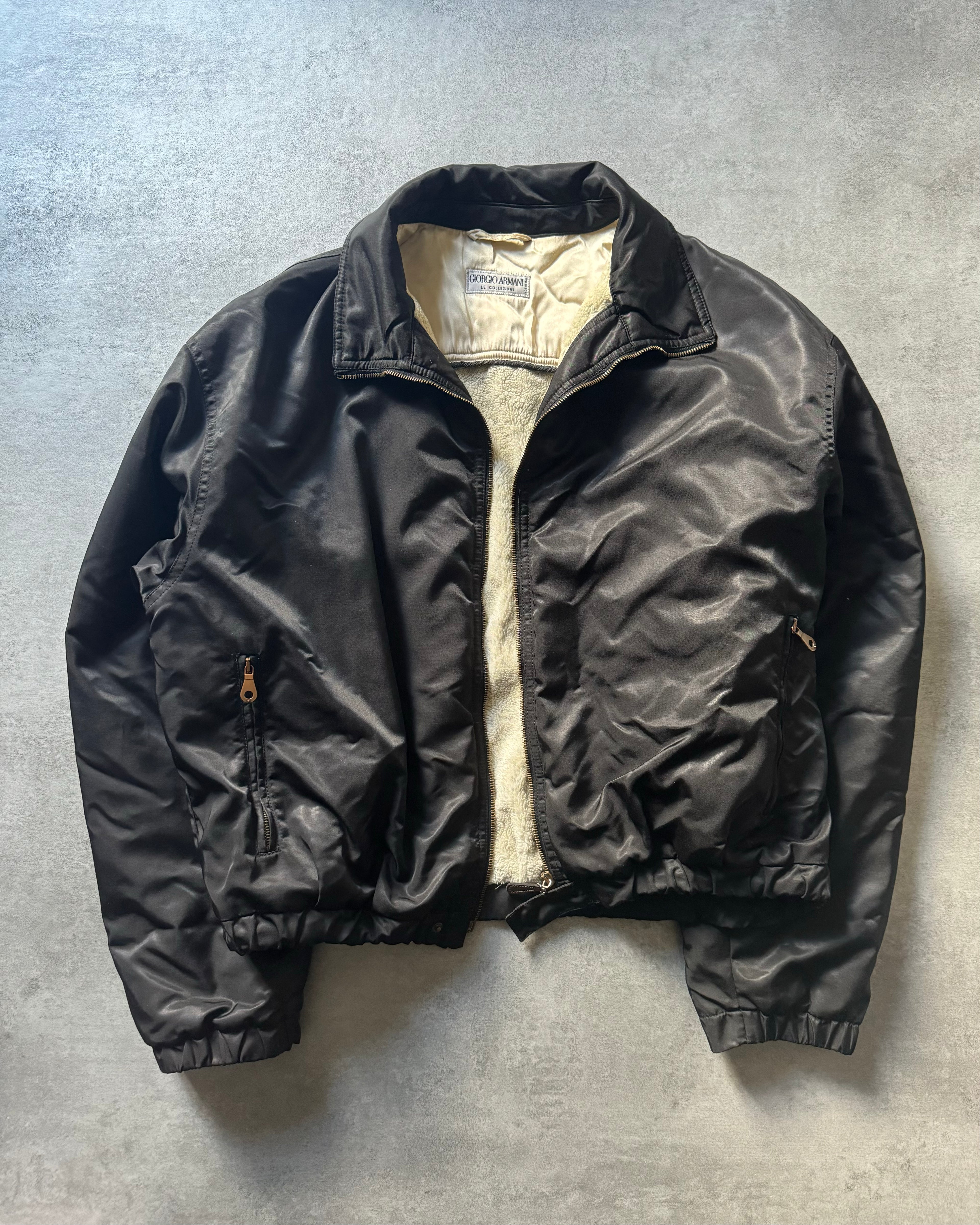1980s Giorgio Armani Black Bomber Jacket (M) - 2