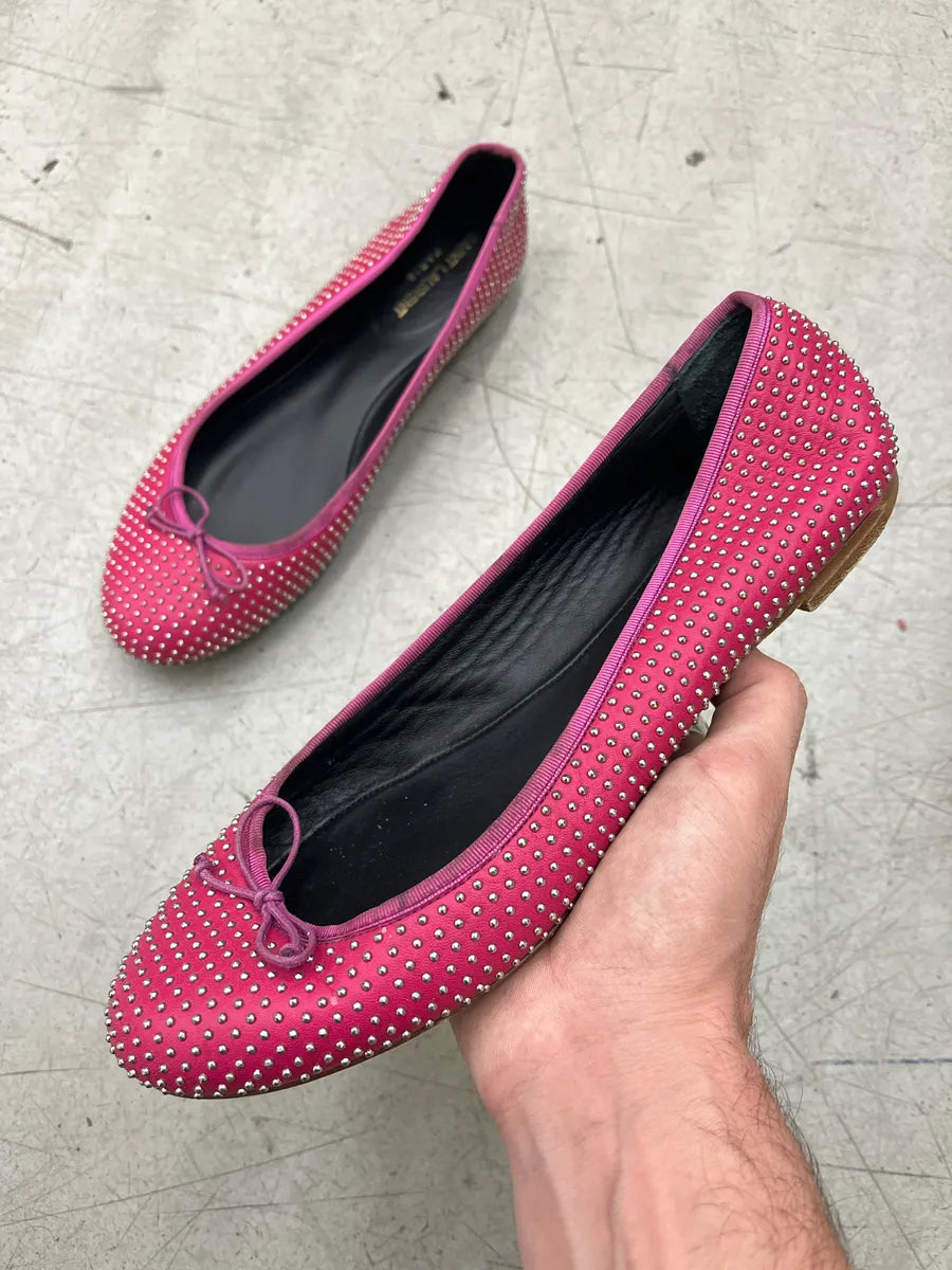 2010s Saint Laurent Studded Pink Classic Dance Flats vAtvAOBJ 0
