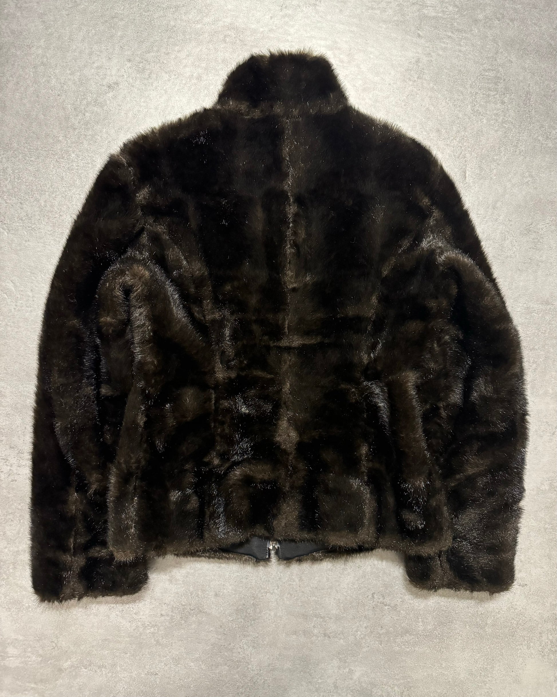 FW2010 Emporio Armani Black Faux Fur Jacket (XS/S) - 3