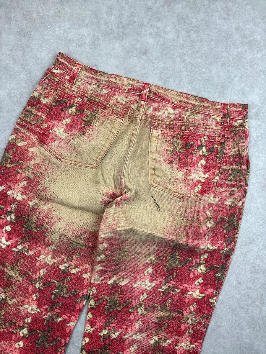AW2002 Roberto Cavalli Red Abstract Tartan Gradient Pants vGVKQmER 8