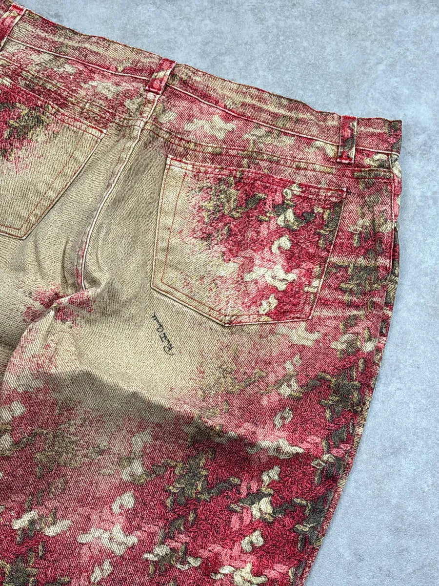 AW2002 Roberto Cavalli Red Abstract Tartan Gradient Pants vGVKQmER 9