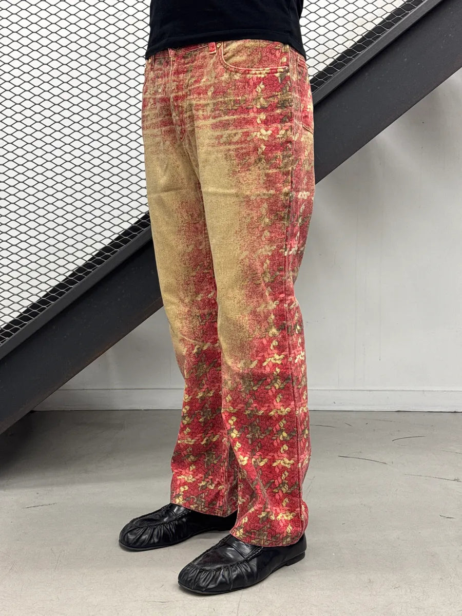AW2002 Roberto Cavalli Red Abstract Tartan Gradient Pants vGVKQmER 2
