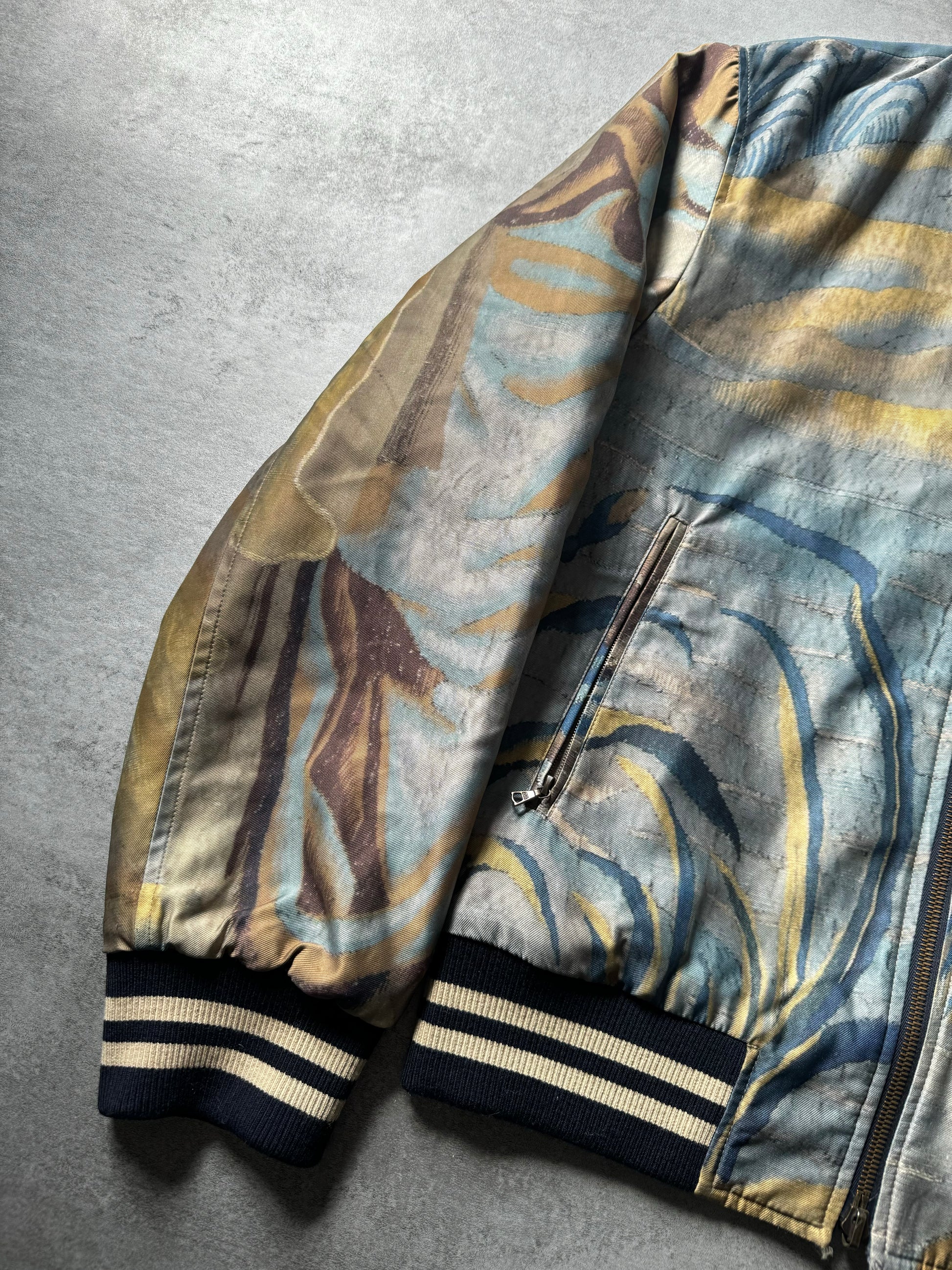 SS2017 Dries Van Noten Aqua Human Legacy Reversible Bomber Jacket  (L) - 8