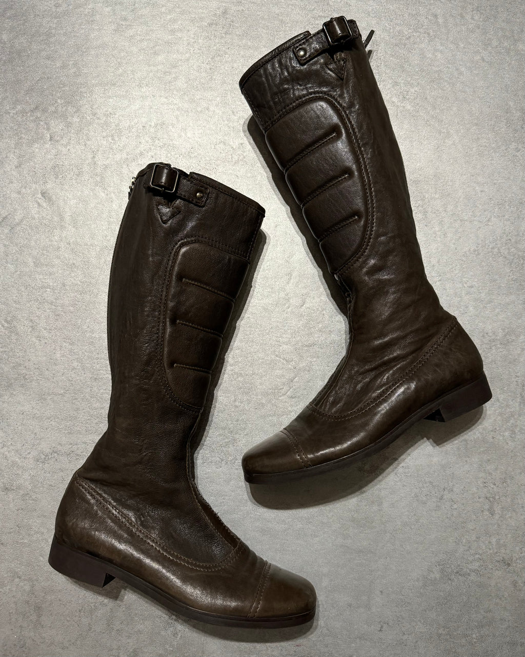 MiuMiu Brown Padded Biker Ankle Leather Boots (37,5) - 1