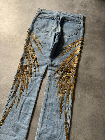 AW1998 Roberto Cavalli Sample Disco Wings Denim Jeans (M) - 5