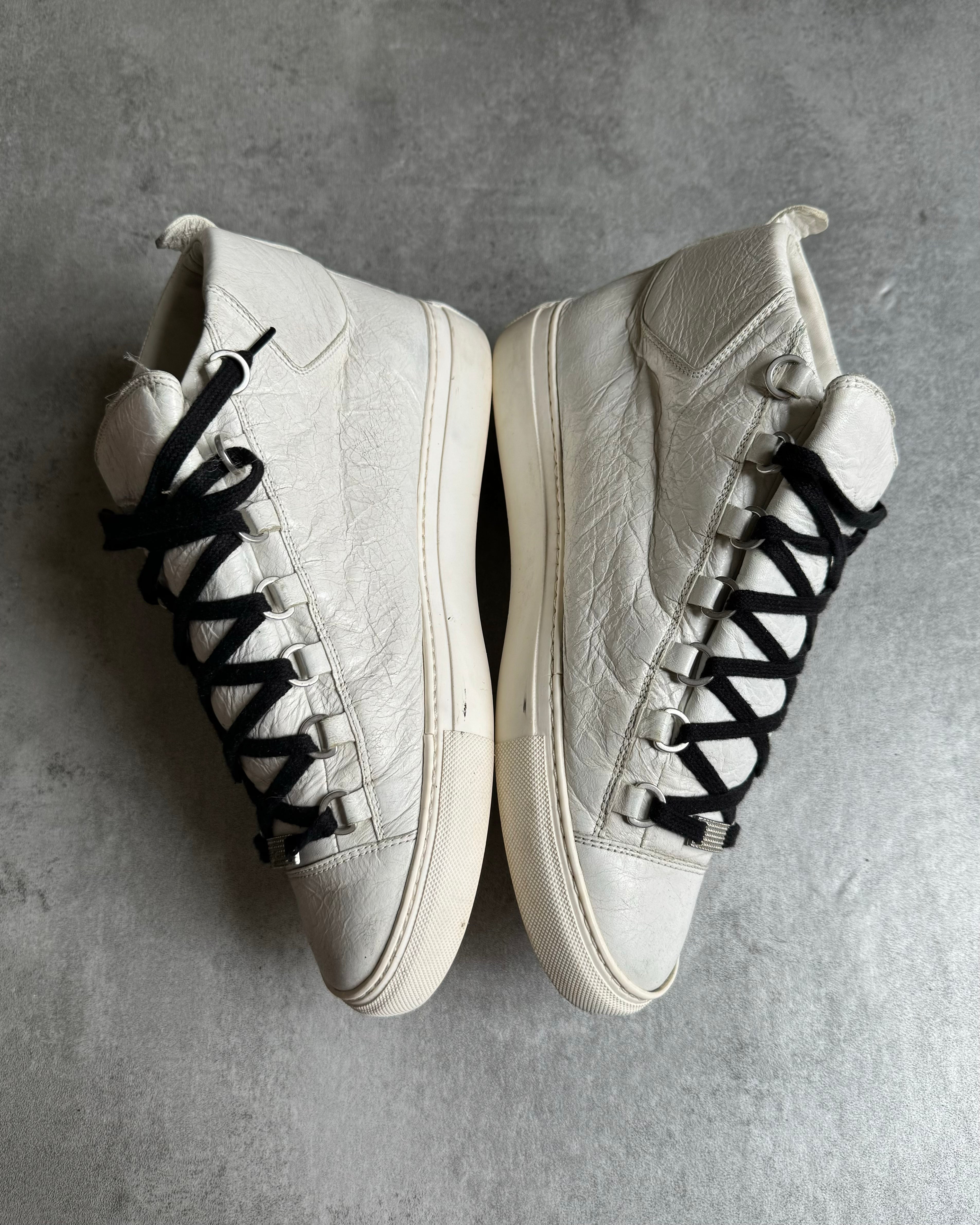 Balenciaga Arena High White Leather Shoes (41) - 9