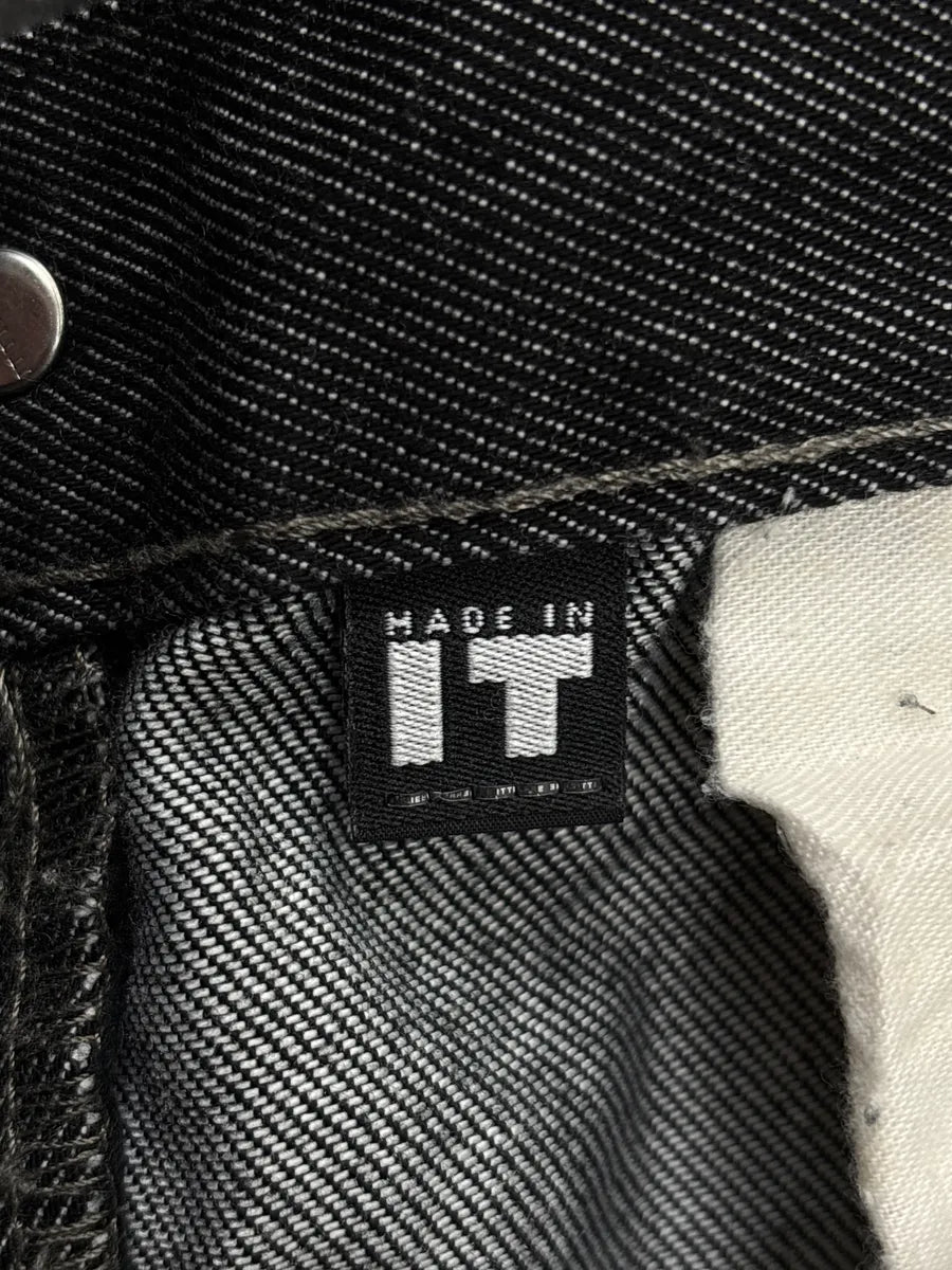 2000s Versace Black Denim Croc-Embossed Coated Jeans vLEhGAfY 10