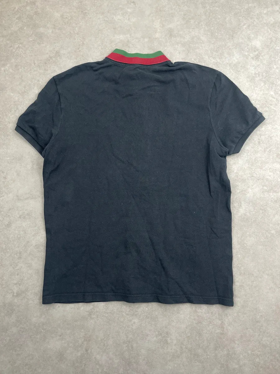 SS2010 Gucci Dark Navy Web Stripe Collar Logo Polo vMhXNDxm 3