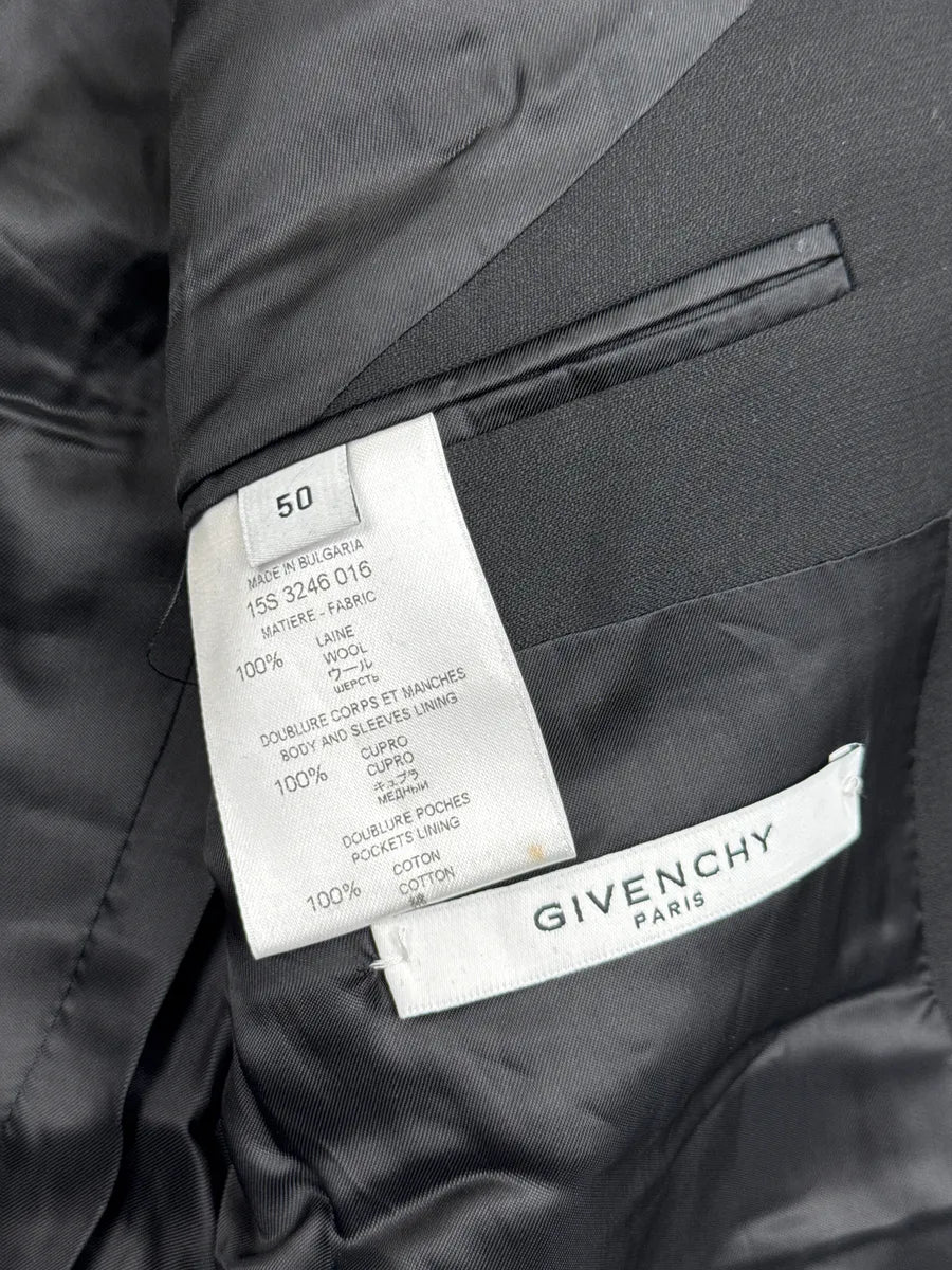 SS2015 Givenchy Black Wool Collarless Zip-Trim Blazer by Riccardo Tisci vQBtiEGD 10
