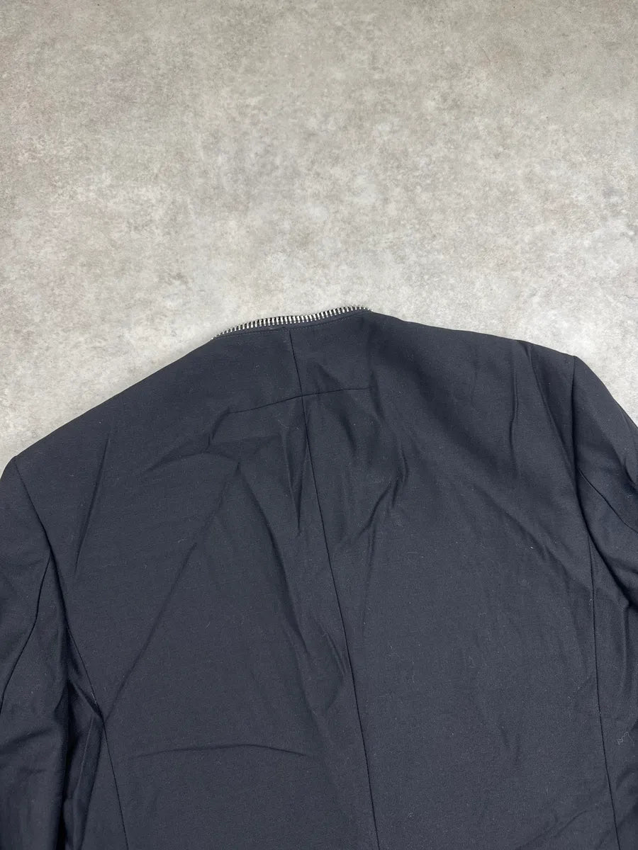 SS2015 Givenchy Black Wool Collarless Zip-Trim Blazer by Riccardo Tisci vQBtiEGD 8