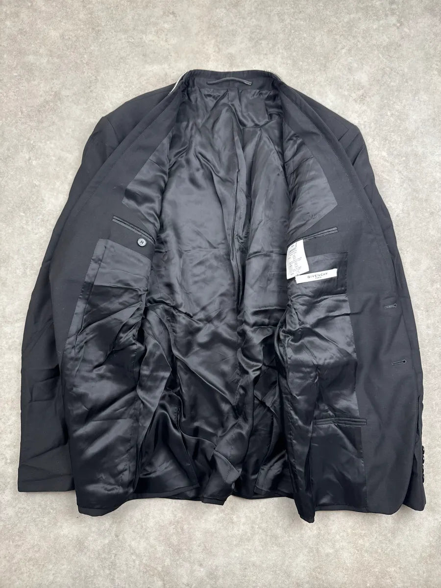 SS2015 Givenchy Black Wool Collarless Zip-Trim Blazer by Riccardo Tisci vQBtiEGD 5