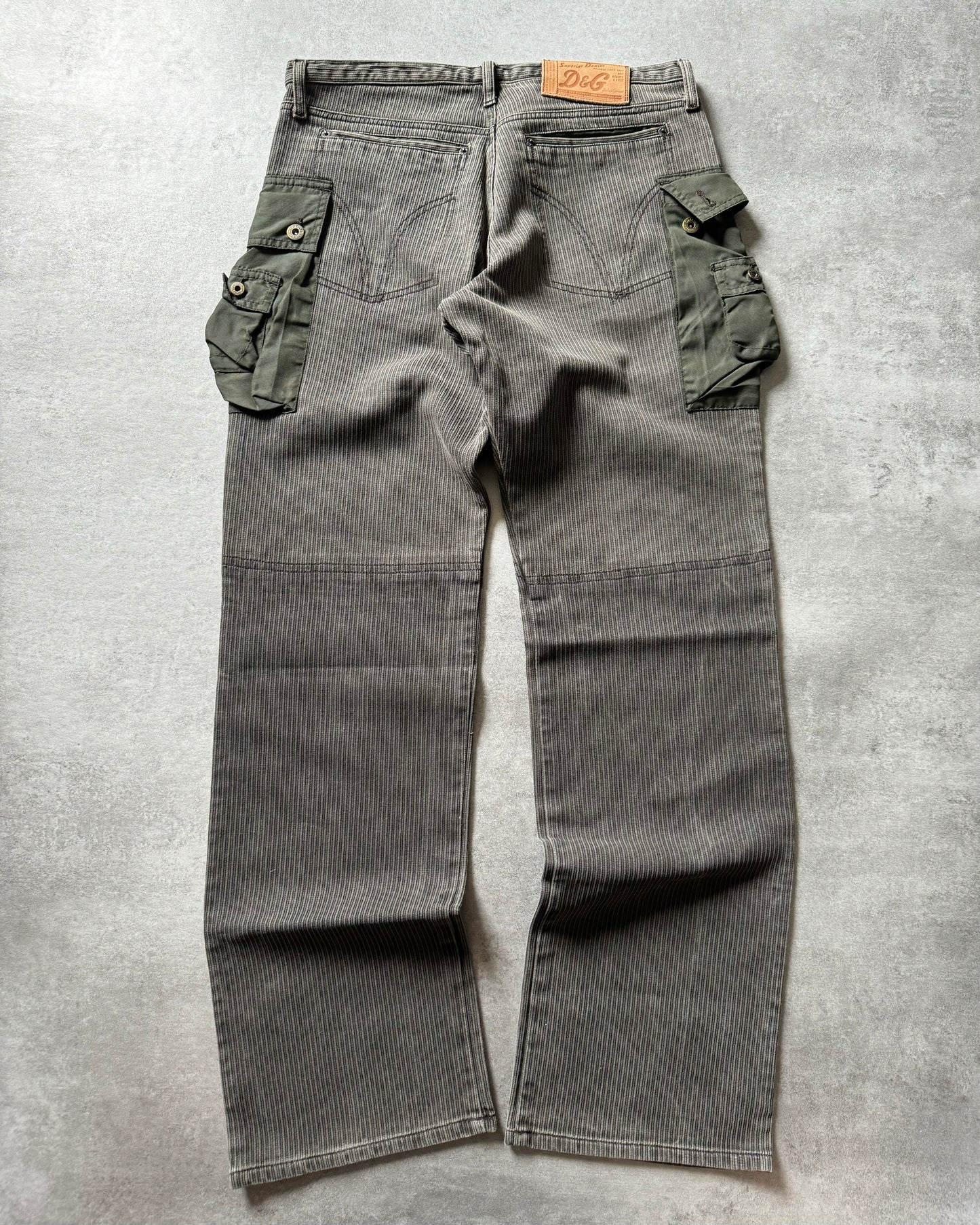 AW2003 Dolce & Gabbana Parachute Olive Cargo Hunter Pants (M) - 4