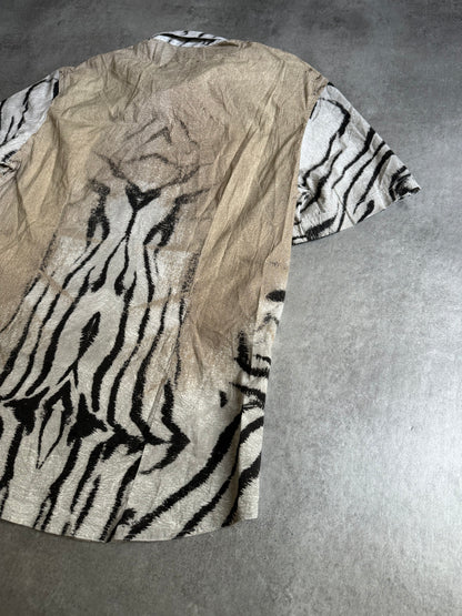 SS2002 Cavalli Zebra Camel Faded Short Sleeves Shirt (M) - 5