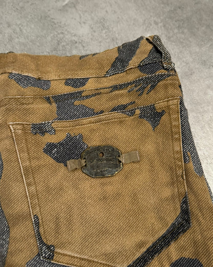 AW2001/02 Roberto Cavalli Brown Crow Peace Camouflage Pants  (S) - 3