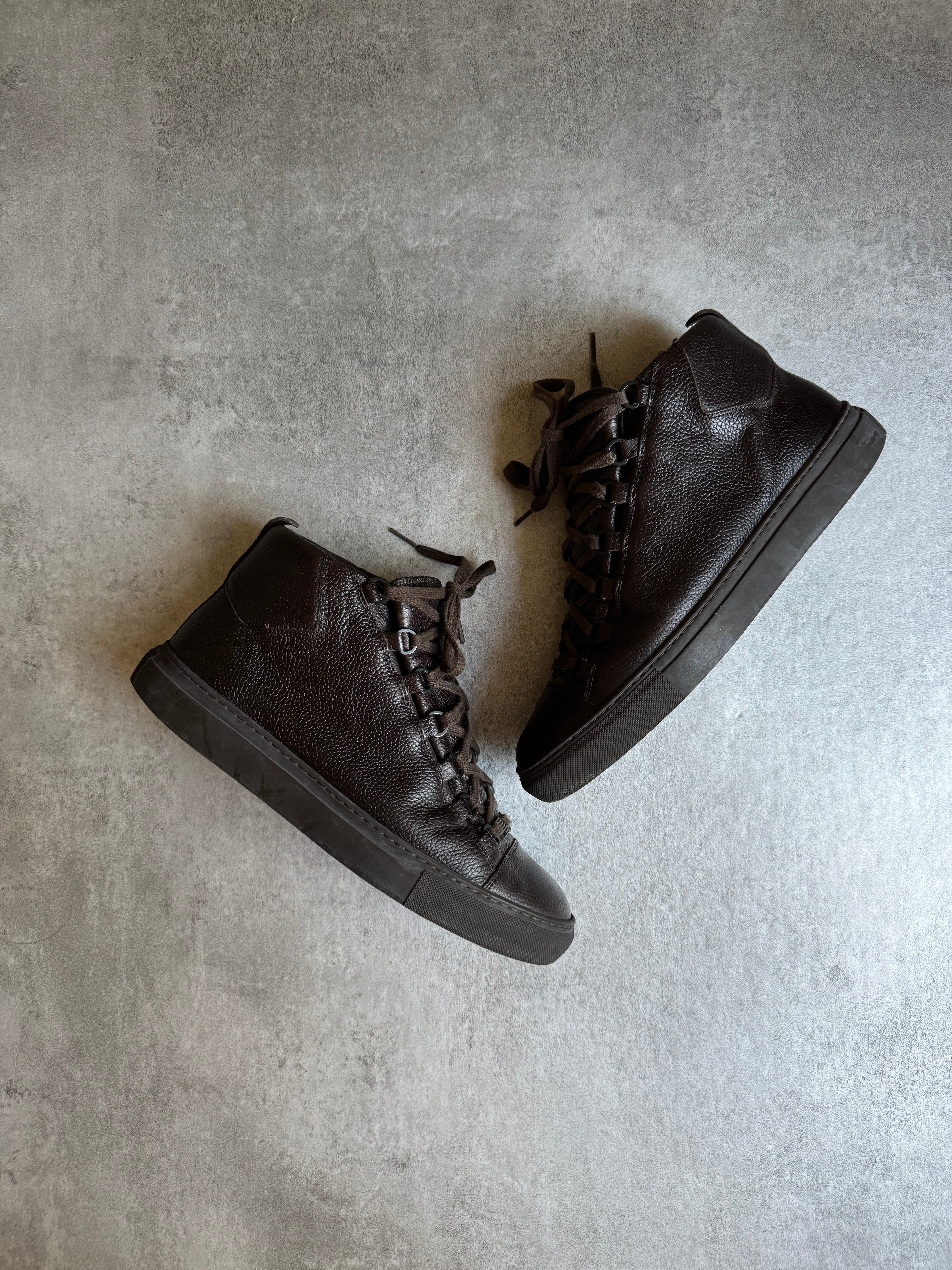 Balenciaga Arena High Brown Grained Leather – Dolce Vita Hub