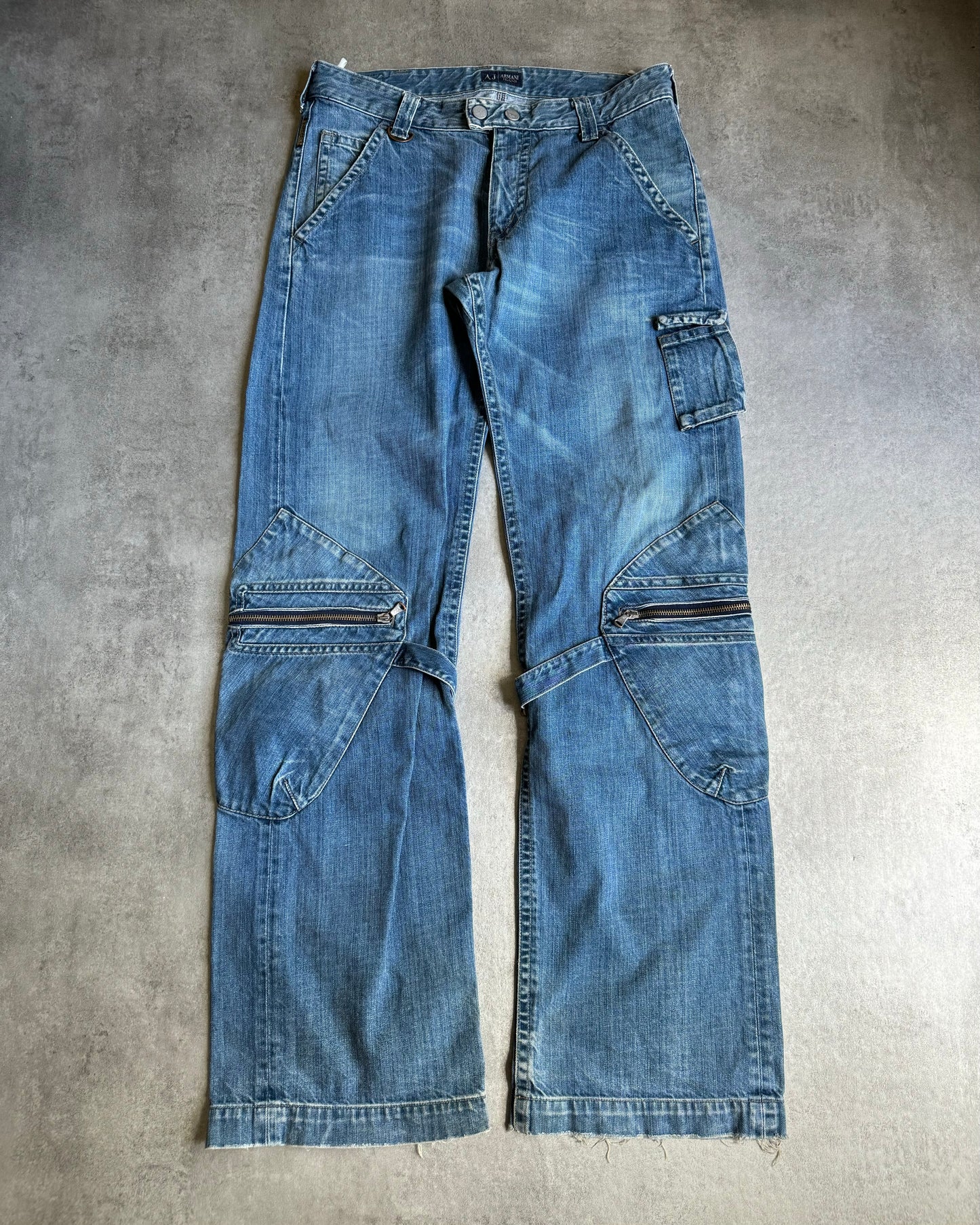 2000s Armani Bondage Cargo Denim Jeans (M) - 1