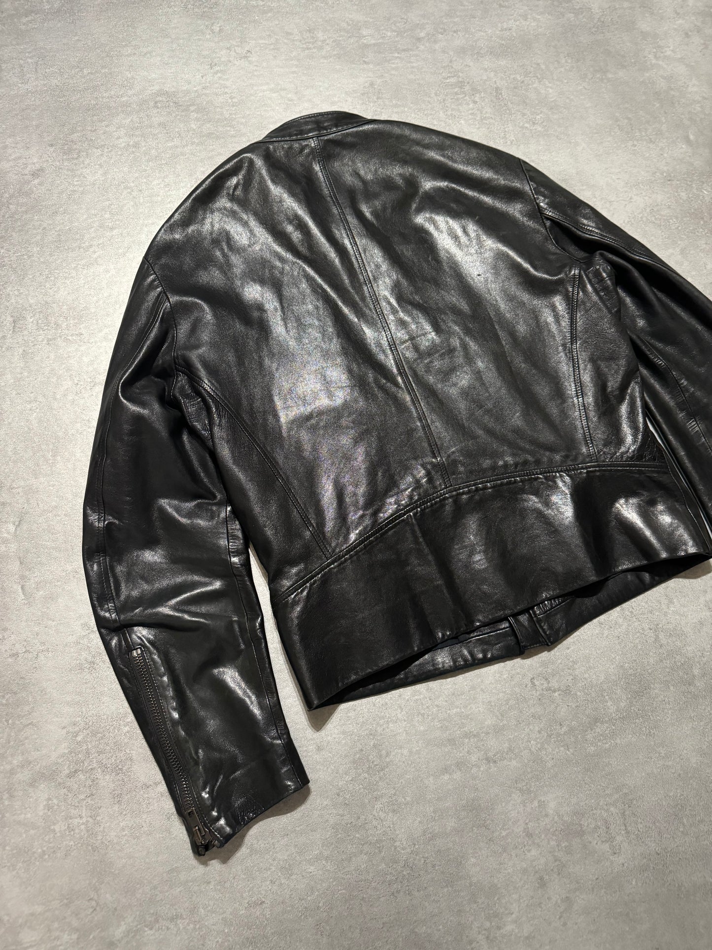 SS2014 Maison Margiela 5 Zips Black Premium Leather Jacket (M) - 2