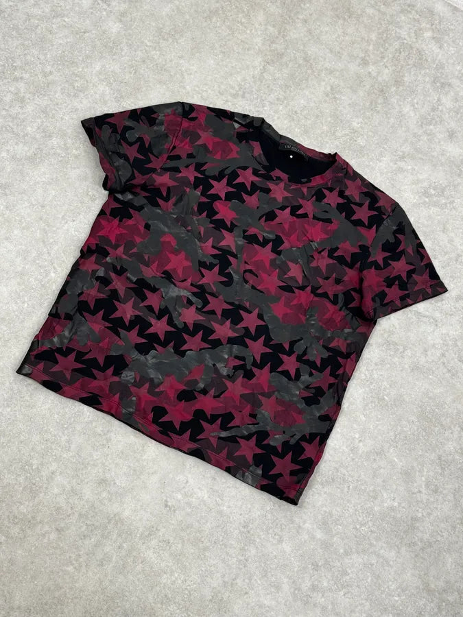 Valentino Black & Red Star Camo T-Shirt qJncnUC 4