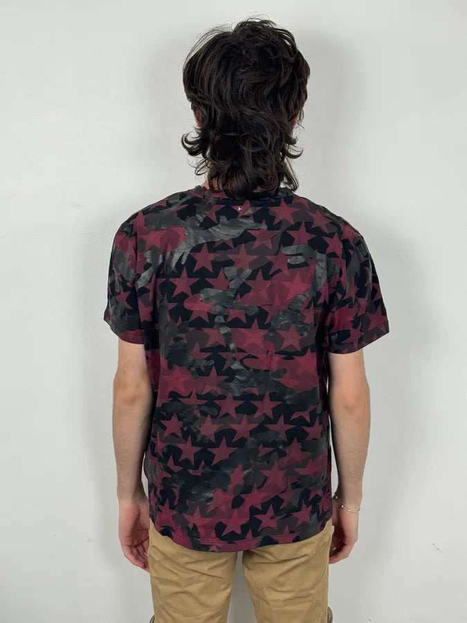 Valentino Black & Red Star Camo T-Shirt qJncnUC 2