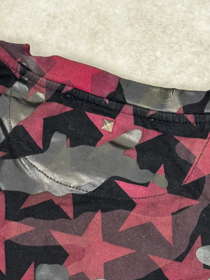Valentino Black & Red Star Camo T-Shirt qJncnUC 7