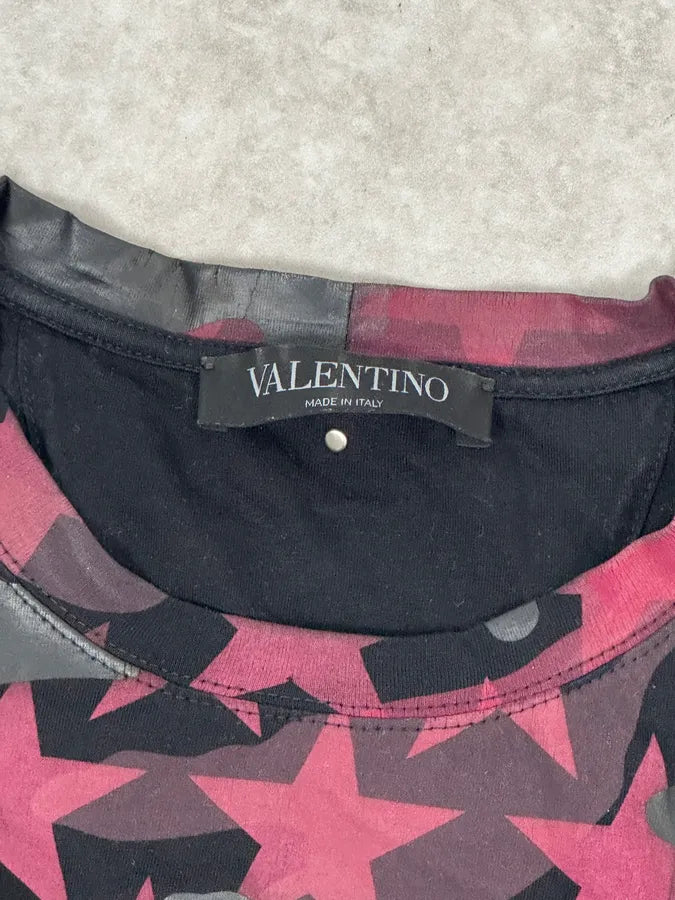Valentino Black & Red Star Camo T-Shirt qJncnUC 8