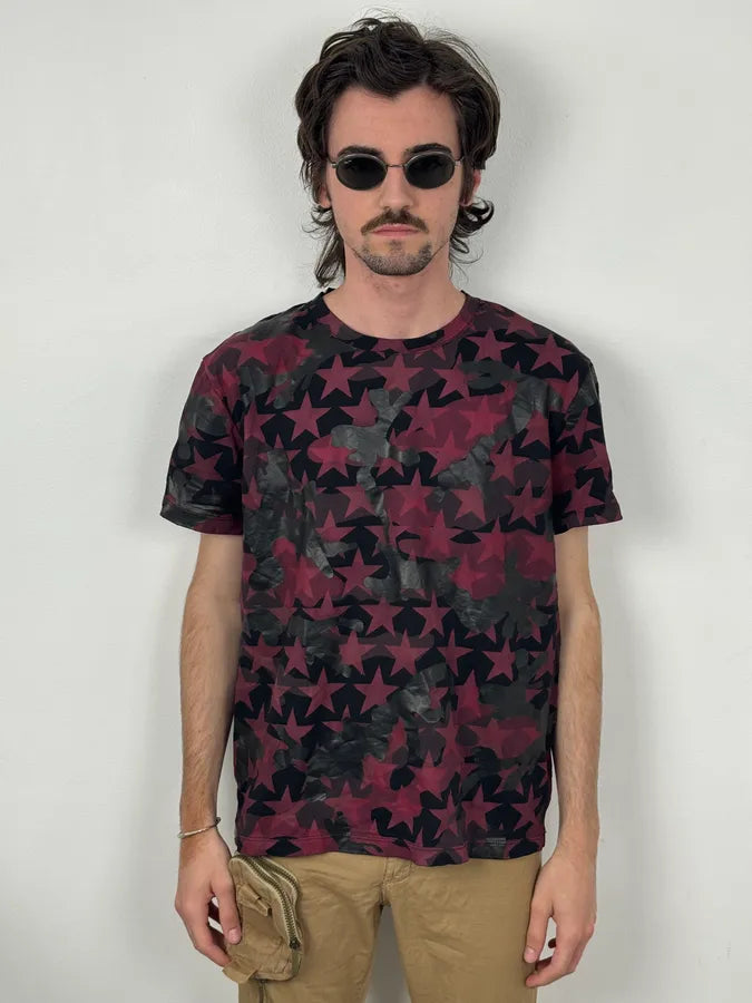 Valentino Black & Red Star Camo T-Shirt qJncnUC 1