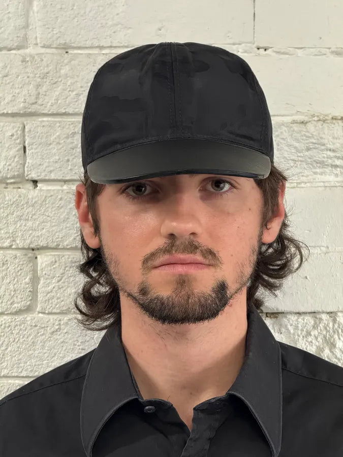 Valentino Black Camo Hybrid Leather Buckle Cap ZxMGPNe 1