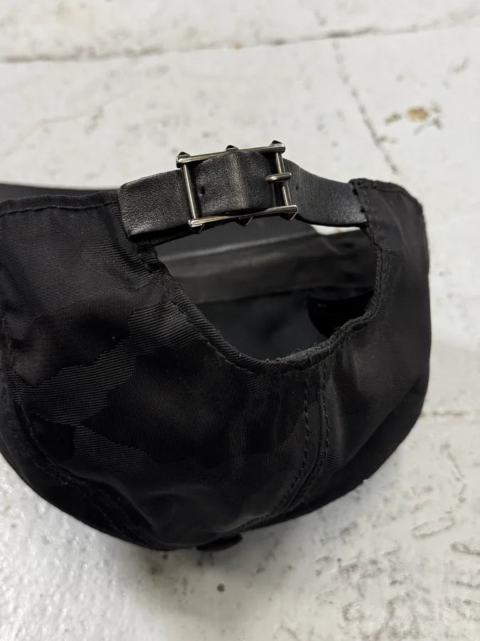 Valentino Black Camo Hybrid Leather Buckle Cap ZxMGPNe 6