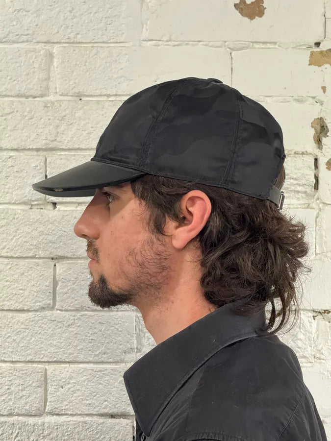 Valentino Black Camo Hybrid Leather Buckle Cap ZxMGPNe 2