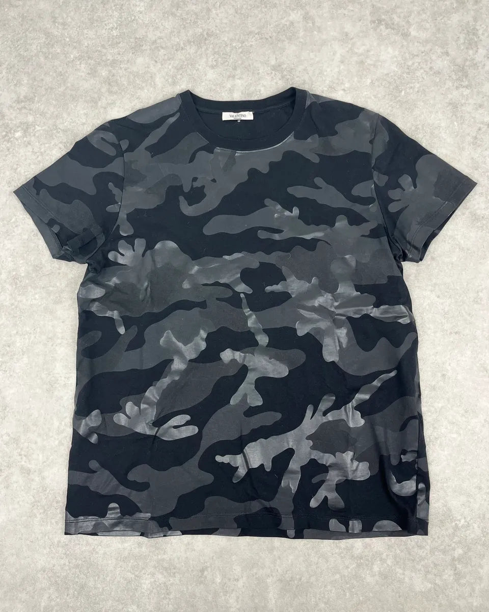 Valentino Black Military Camouflage T-Shirt ZyMROZY 0