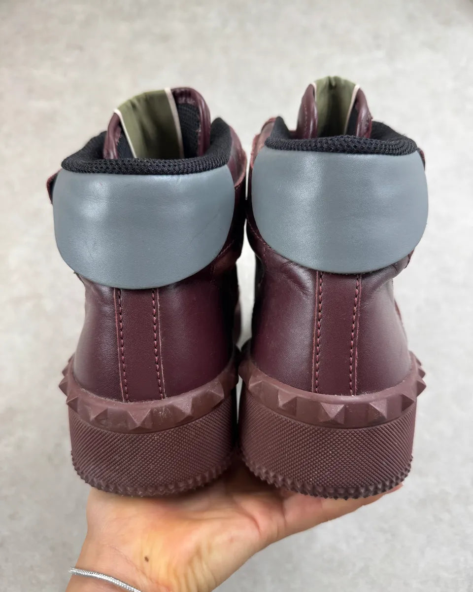 Valentino Bordeaux Leather High Camo Sneakers VNTasAk 6