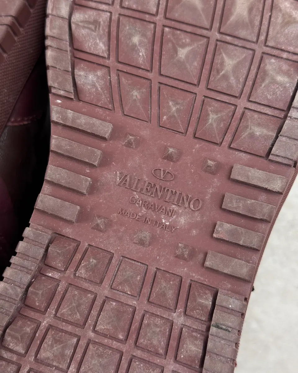 Valentino Bordeaux Leather High Camo Sneakers VNTasAk 8