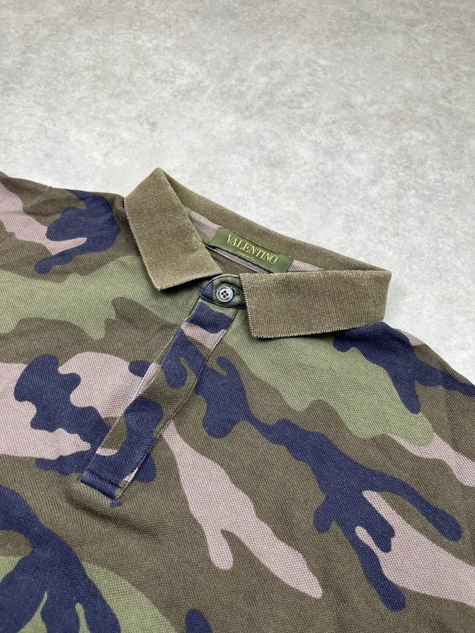 Valentino Camouflage Khaki Polo Shirt vfIVmcQ 5