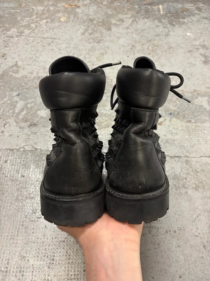 Valentino Garavini Black Studded Leather Boots xDAkBQi 6