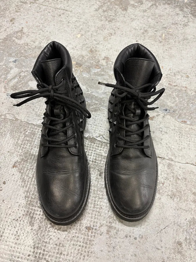 Valentino Garavini Black Studded Leather Boots xDAkBQi 1