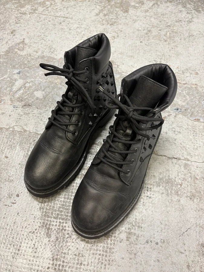 Valentino Garavini Black Studded Leather Boots xDAkBQi 3