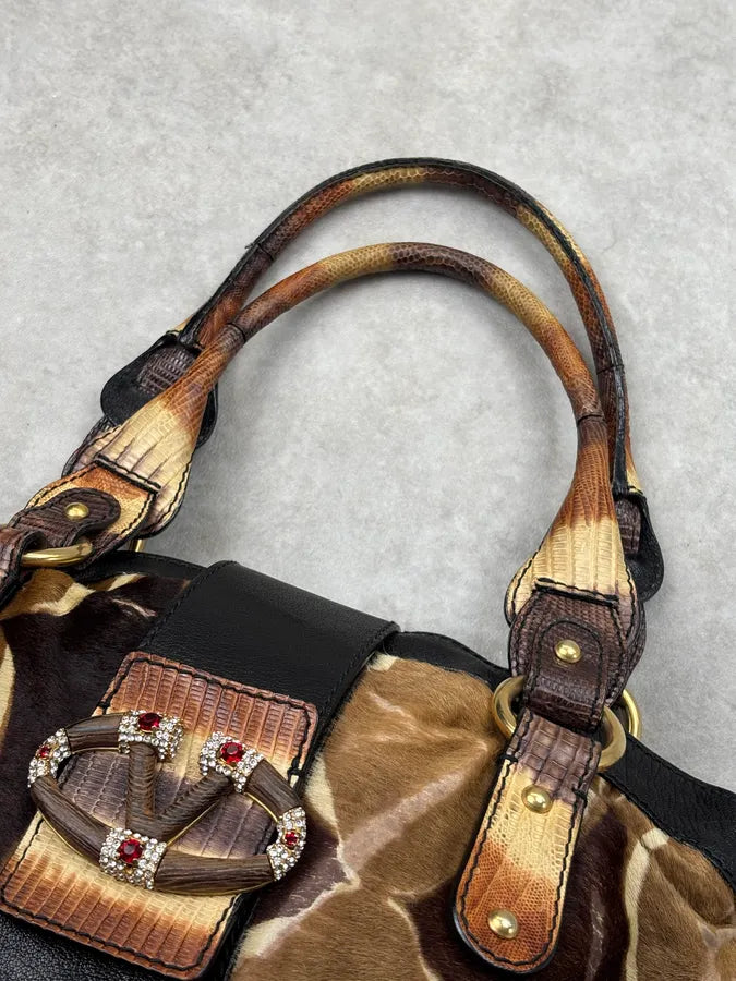 Valentino Gold Leather Pony Hair Zebra Shoulder Bag SMZIbYA 7
