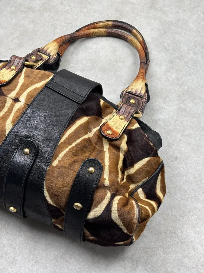 Valentino Gold Leather Pony Hair Zebra Shoulder Bag SMZIbYA 10