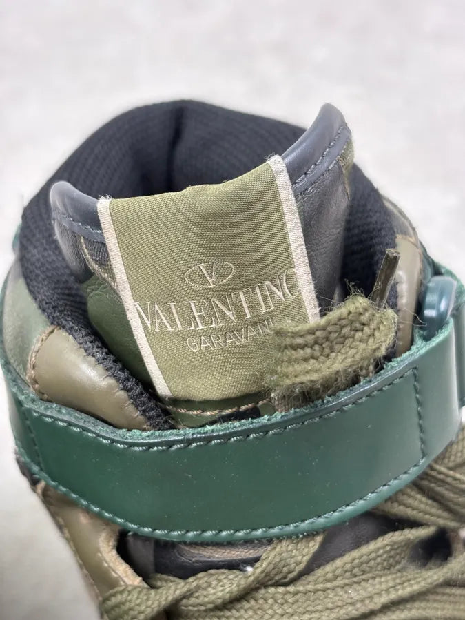 Valentino Khaki Leather Camo High Sneakers OwmCHLT 10