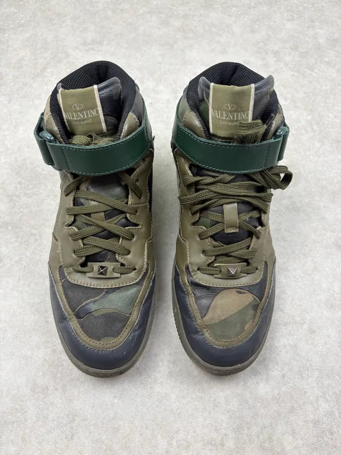 Valentino Khaki Leather Camo High Sneakers OwmCHLT 1