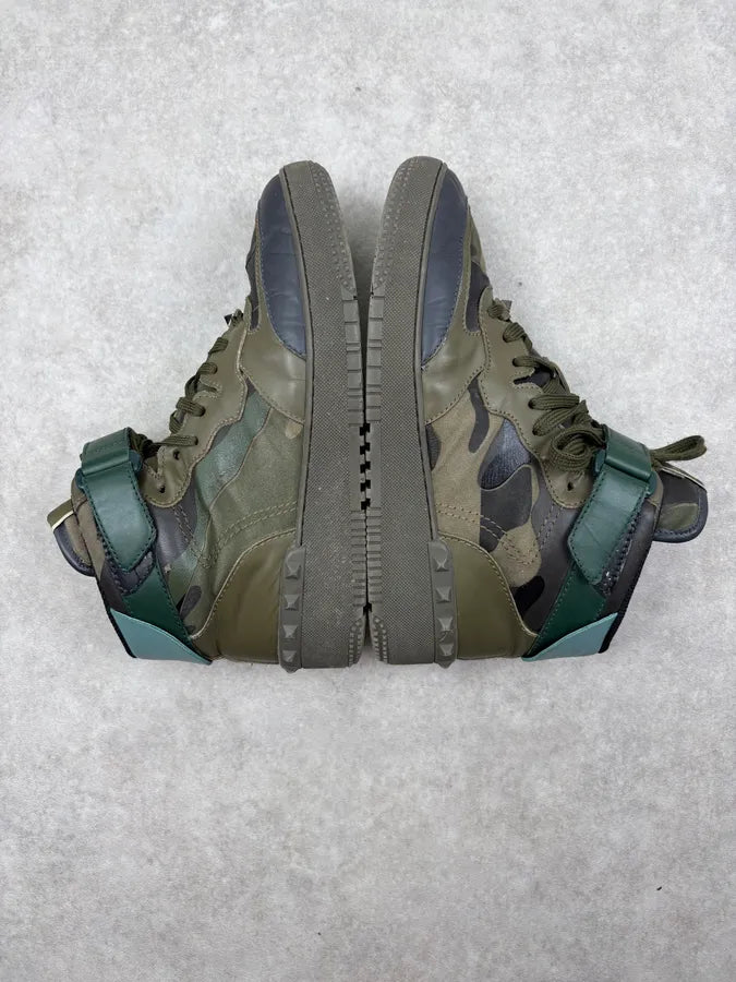 Valentino Khaki Leather Camo High Sneakers OwmCHLT 4